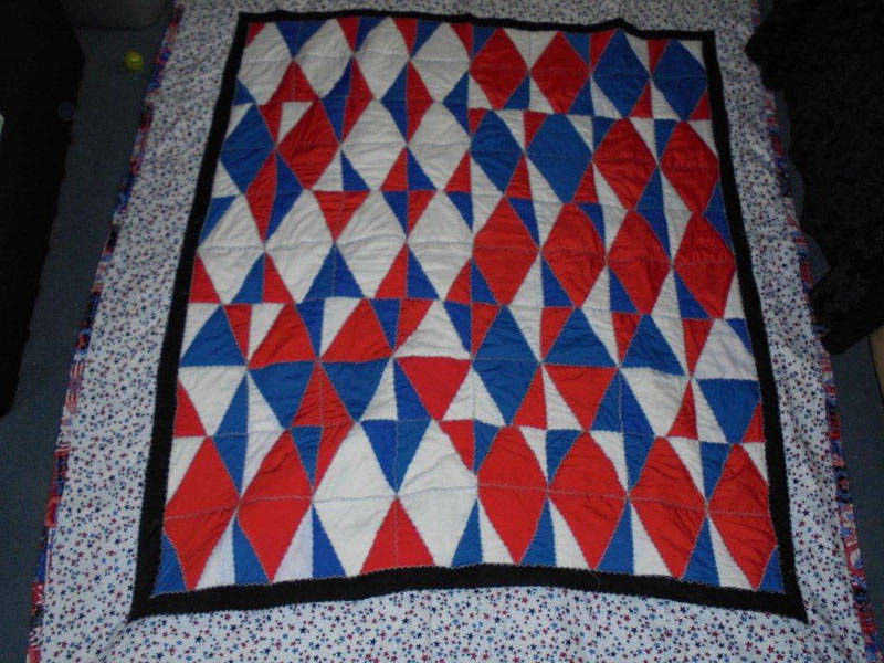 #1018  Patriotic Diamond pattern with Stars and Stripes
