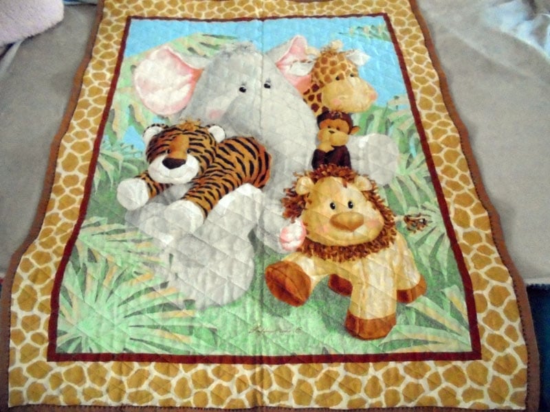 #1161  Stuffed African Animals, Giraffe print for border,