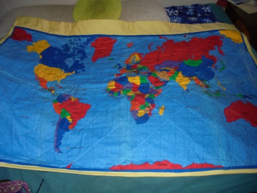 #1238 World Globe 58"x40" $70