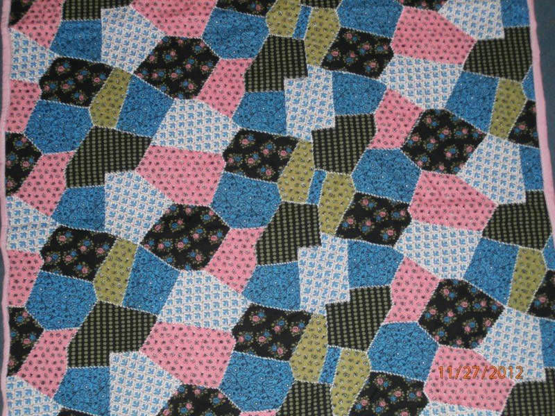 #805 Twin Bed – Crazy Patches with Roses