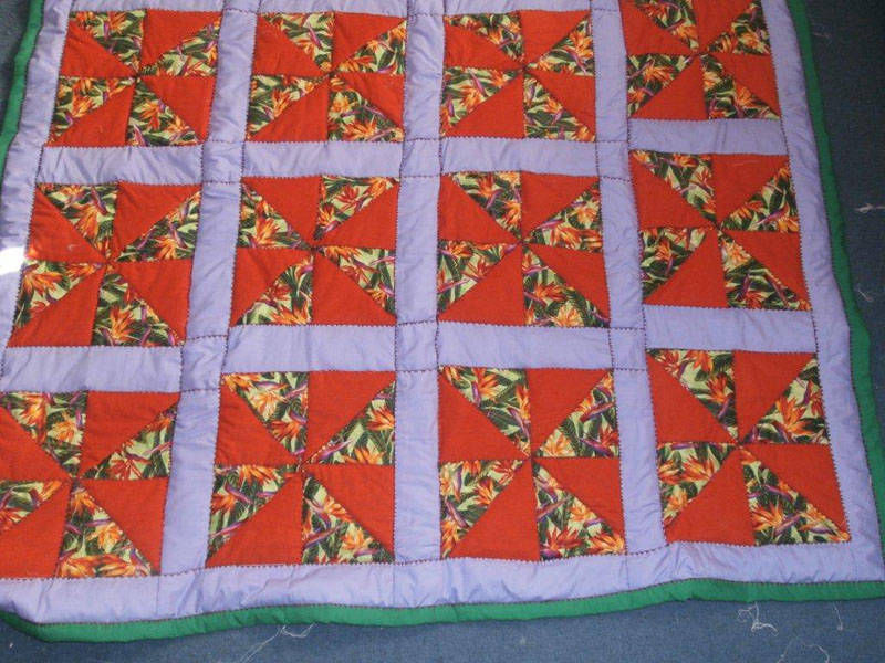 #851  Orange and Floral Pinwheel,