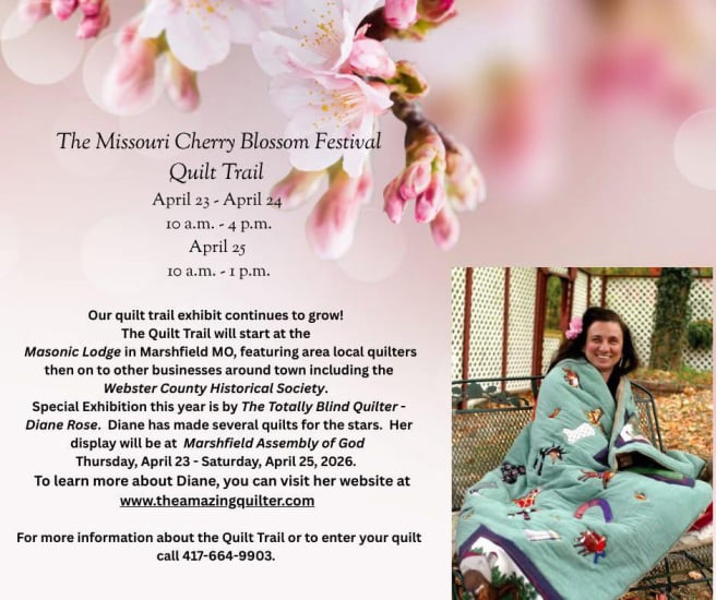 Diane Rose at Missouri Cherry Blossom Festival Quilt Trail
